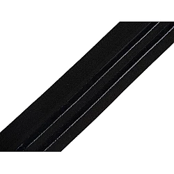 Banda elastica satinata cu silicon latime 40 mm - Negru (1 Metru)