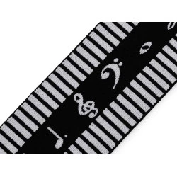 Banda elastica moale, 60 mm - Negru (1 Metru)