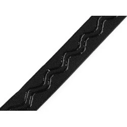 Banda elastica cu silicon 20 mm - Negru (1 Metru)