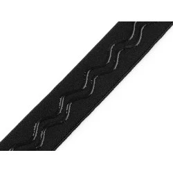 Banda elastica cu silicon 25 mm - Negru (1 Metru)