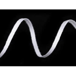Șnur plat bumbac, lățime 3 mm - Alb (30 Metri)