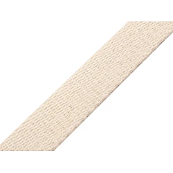 Chingă bumbac, lățime 25 mm - Ecru deschis (25 Metri)