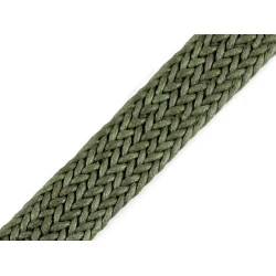 Chingă împletită, lățime 32 mm - Verde kaki (1 Metru)