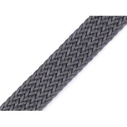 Chingă împletită, lățime 32 mm - Gri hematit (1 Metru)