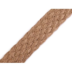 Chingă de iută împletită, lățime 35 mm - Ecru natural (1 Metru)