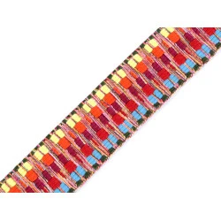 Chingă cu față dublă, lățime 38 mm - Multicolor (1 Metru)