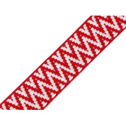 Chingă poliester, față dublă, lățime 38 mm - Roșu (1 Metru)