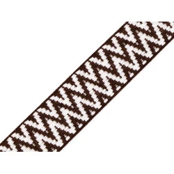 Chingă poliester, față dublă, lățime 38 mm - Maro (1 Metru)