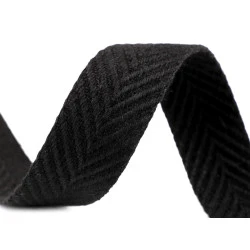 Chingă față dublă, lățime 38 mm - Negru (1 Metru)