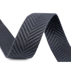 Chingă față dublă, lățime 38 mm - Gri închis (1 Metru)