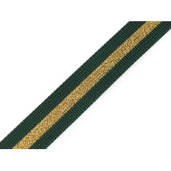 Chingă din polipropilenă cu lurex, latime 25 mm - Verde închis (1 Metru)