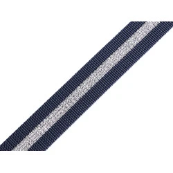 Chingă din polipropilenă cu lurex, latime 25 mm - Albastru închis (1 Metru)
