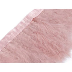 Bandă din pene de barză marabou 12-15 cm - Roz pudrat (1 Bucată)