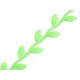 Bandă decorativă cu frunze din satin - Verde (1 Metru)