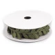 Bandă decorativă cu frunze din satin - Verde (1 Metru)