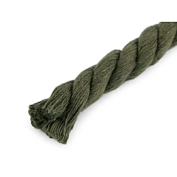 Sfoară / șnur din bumbac răsucit, ø12 mm - Verde închis (10 Metri)