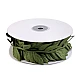 Bandă decorativă cu frunze din satin - Verde (1 Metru)