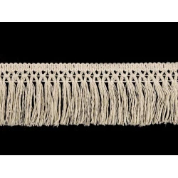 Franjuri bumbac, lățime 55 mm - Ecru (9 Metri)