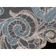 Dantelă brodată pe organza, lățime 18 cm - Turcoaz (1 Metru)