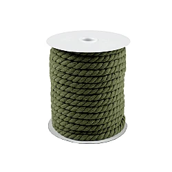 Șnur din bumbac răsucit, ø8 mm - Verde kaki (20 Metri)