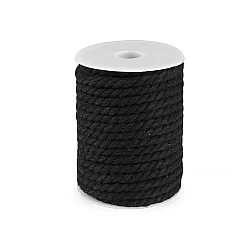 Șnur din bumbac răsucit, ø8 mm - Negru (20 Metri)