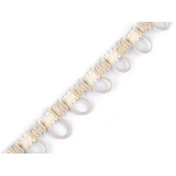 Bandă cu butoniere elastice, lățime 15 mm - Ecru (2 Metri)