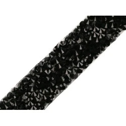 Galon / bandă cu strasuri termoadezivă, lățime 15 mm - Jet (1 Metru)