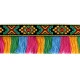 Bandă cu franjuri, motiv indian, lățime 50 mm - Multicolor (1 Metru)