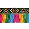 Bandă cu franjuri, motiv indian, lățime 50 mm - Multicolor (1 Metru)