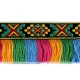 Bandă cu franjuri, motiv indian, lățime 50 mm - Multicolor (1 Metru)