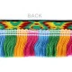 Bandă cu franjuri, motiv indian, lățime 50 mm - Multicolor (1 Metru)