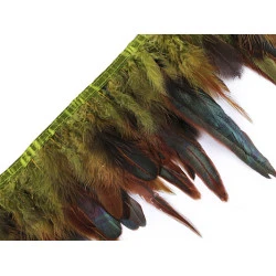 Bandă din pene de cocoș 14-16 cm - Bej deschis (1 Metru)