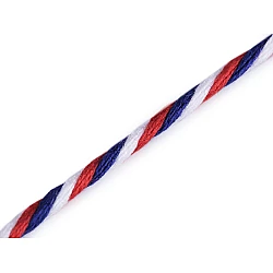 Șnur răsucit tricolor, ø2 mm - Conform imaginii (100 Metri)