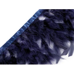 Bandă din pene de curcă 5-9 cm - Albastru închis (1 Metru)