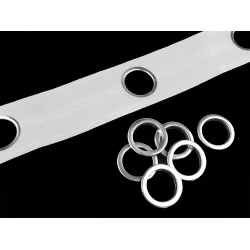 Rejansă perdele cu ocheți capsabili. 75 mm - Alb (1 Metru)