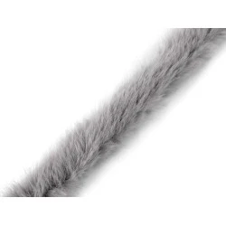 Bordura / vipusca din blana artificiala, latime 2 cm - Gri deschis (1 Metru)