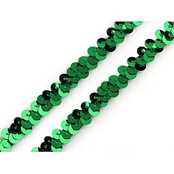Galon elastic cu paiete 10 mm - Verde (1 Metru)