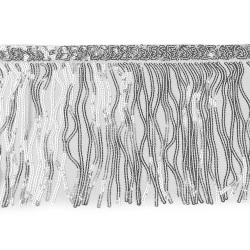 Franjuri cu paiete 15 cm - Argintiu (1 Metru)