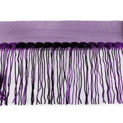 Banda / galon organza cu franjuri din paiete, latime 20 cm - Mov purpuriu (1 Metru)