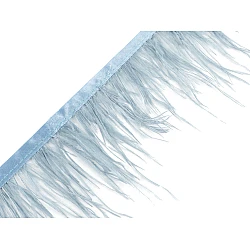 Bandă din pene de marabu latime 5-10 cm - Albastru deschis (1 Metru)