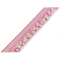 Paspoal / vipușcă cu mărgele 15 mm - Roz pudrat (1 Metru)