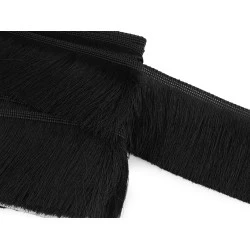 Franjuri dense lucioase, latime 90 mm - Negru (1 Metru)