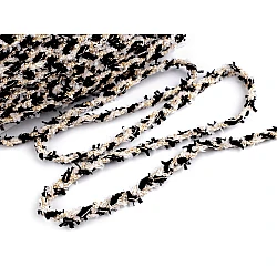 Galon impletit cu paiete mici, latime 10 mm - Negru (1 Metru)