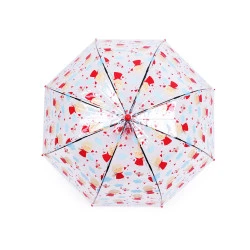 Umbrela transparenta pentru copii - Roșu (1 Bucată)