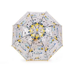 Umbrelă transparentă copii - Galben (1 Bucată)