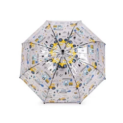 Umbrelă transparentă copii - Negru (1 Bucată)