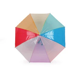Umbrelă transparentă curcubeu pentru copii - Verde mentă (1 Bucată)