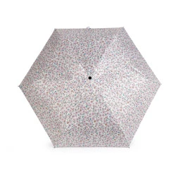 Umbrelă pliabilă mini pentru femei, cu flori - Crem deschis (1 Bucată)
