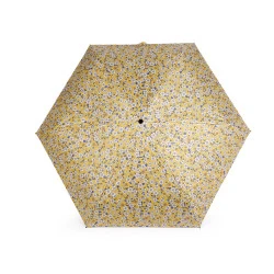 Umbrelă pliabilă mini pentru femei, cu flori - Galben muștar (1 Bucată)