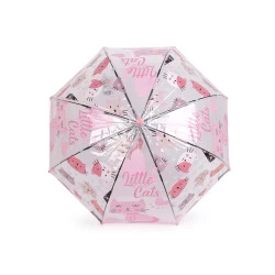 Umbrelă transparentă pentru copii - Roz deschis (1 Bucată)